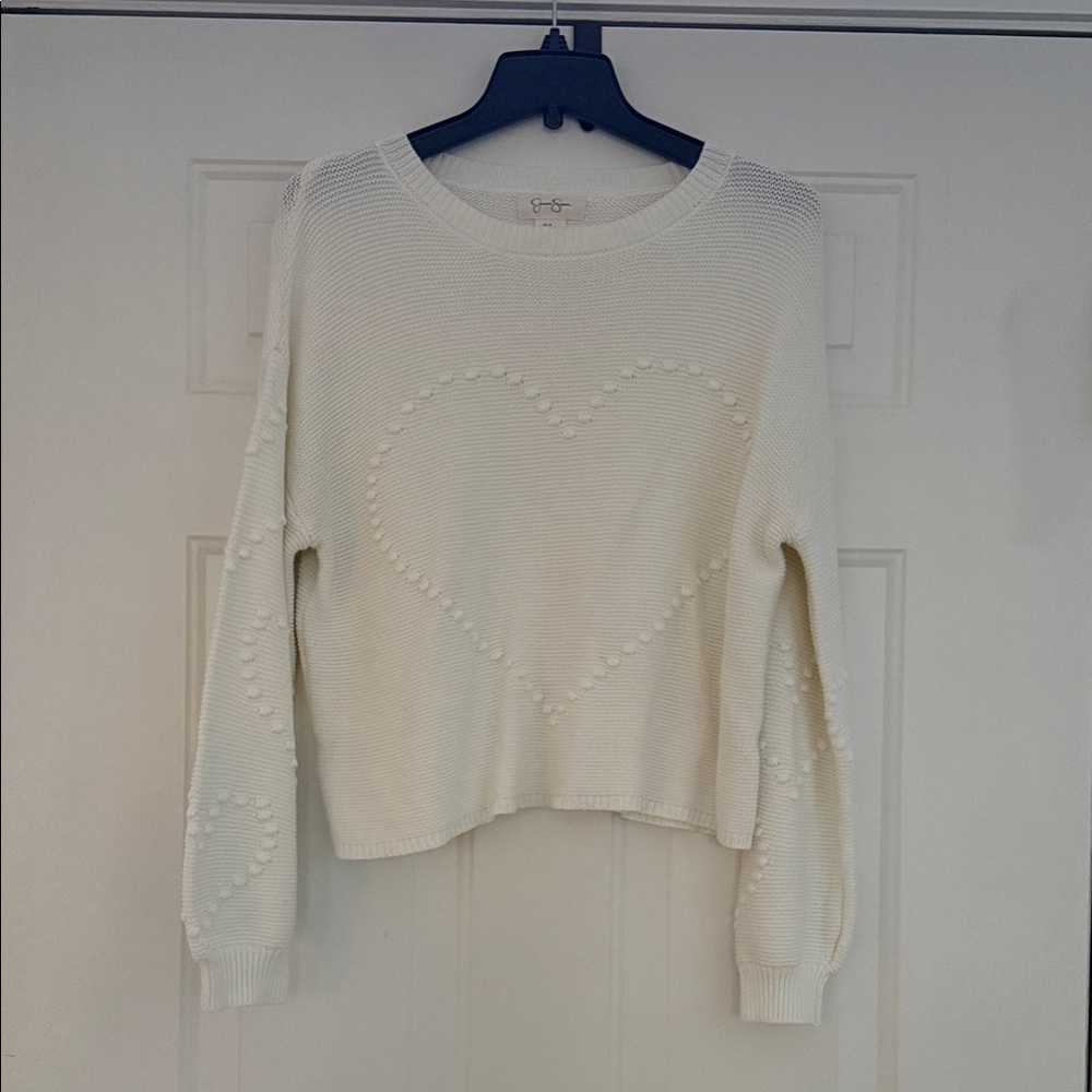 Jessica Simpson Ivory Heart Knit Sweater
